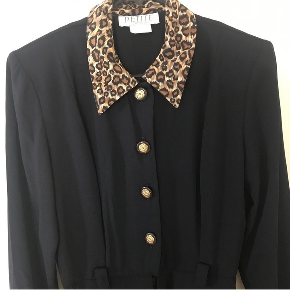 Vintage animal print black long sleeve jumpsuit - Picture 3 of 11